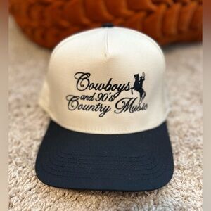 Cowboys and 90's Country Music Cap - Black and Cream
